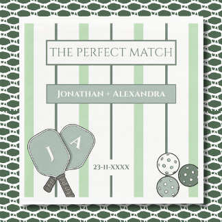 Green Perfect Match Couples Bridal Shower Napkin