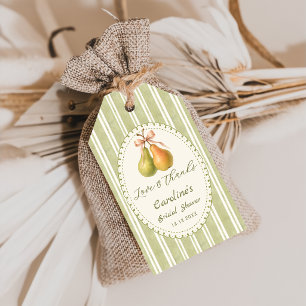 Green Perfect Pair Pear Bridal Shower Gift Tags