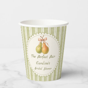 Green Perfect Pair Pear Bridal Shower Paper Cups