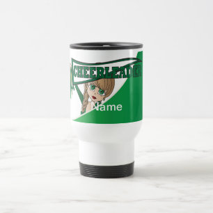 Green Personalise Cheerleader Travel Mug