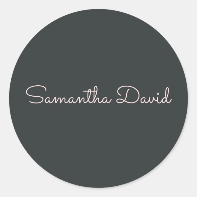 Green personalised classic round sticker (Front)
