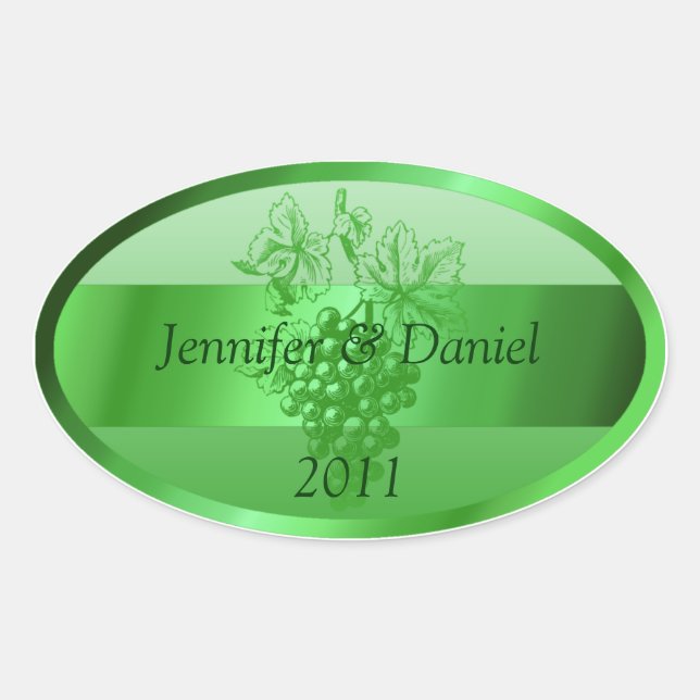 Green Personalised Custom Wine Labels (Front)