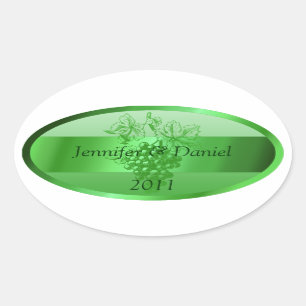 Green Personalised Custom Wine Labels