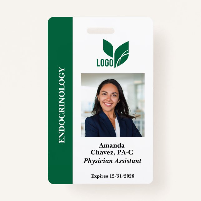 Green Personalised Employee ID Photo Name ID Badge (Front)
