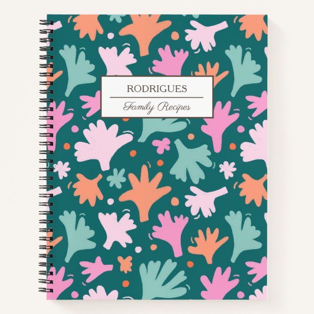 Green Personalised Family Recipe Notebook (Front)