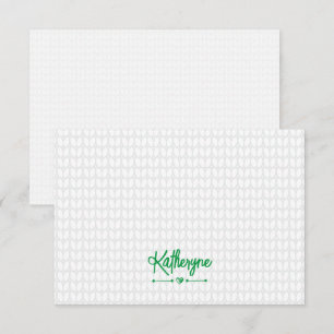 Green Personalised Knit Stitch Card
