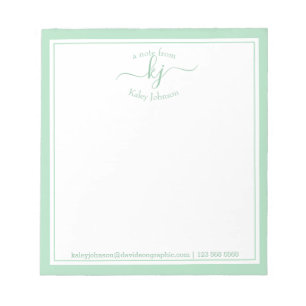 Green Personalised Name From The Desk Of Notepad