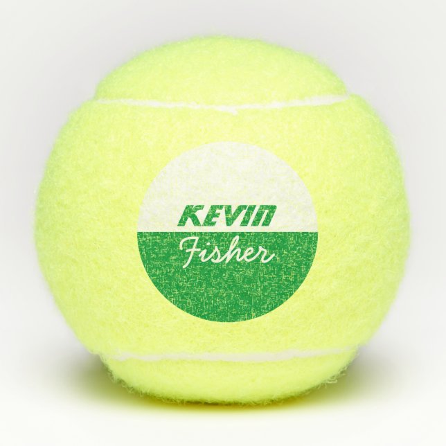 green personalised player-ball   tennis balls (Front)