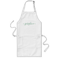 Green Personalised script name adult apron