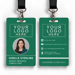 Green Personalised Staff Identification Badge ID Badge