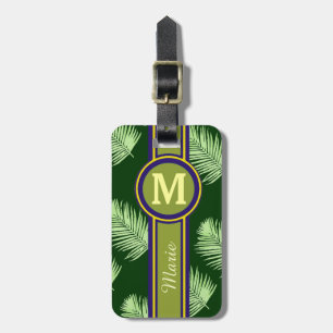 green personalised travel item luggage tag
