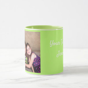 Green Personalize PHOTO TEMPLATE Gift Coffee Mug