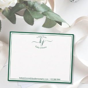 Green Personalized From The Desk Of Note Card