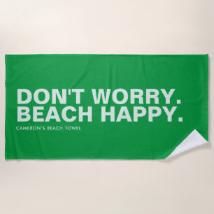 Green Personalized Slogan Beach Towel