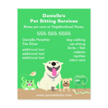 Green Pet Sitter Promotional Flyer