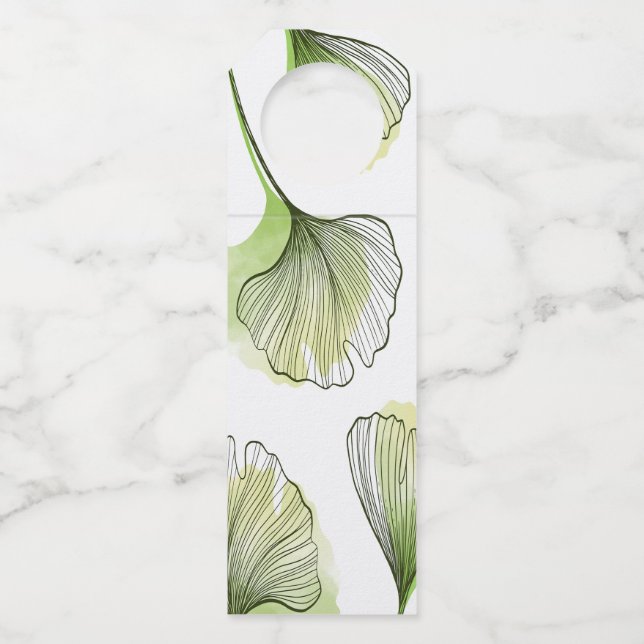 Green petals bottle tag (Front)