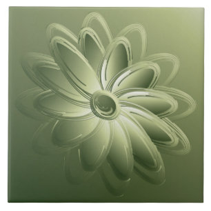green petals ceramic tile