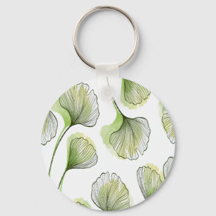 Green petals key ring