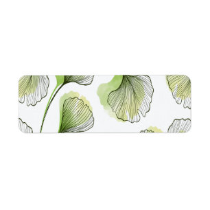 Green petals return address label
