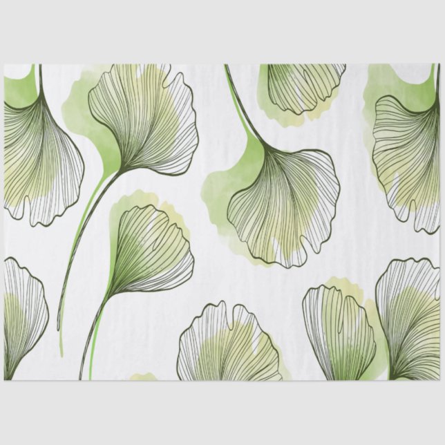 Green petals tissue paper (Front)