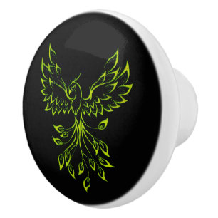 Green Phoenix Ceramic Knob