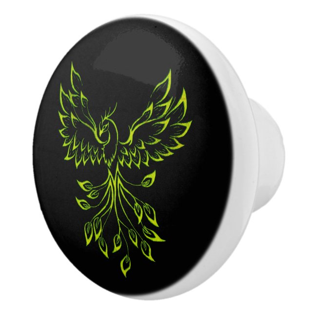 Green Phoenix  Ceramic Knob (Right)