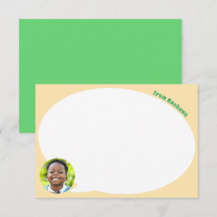 Green Photo and Speech Bubble Thank You Card