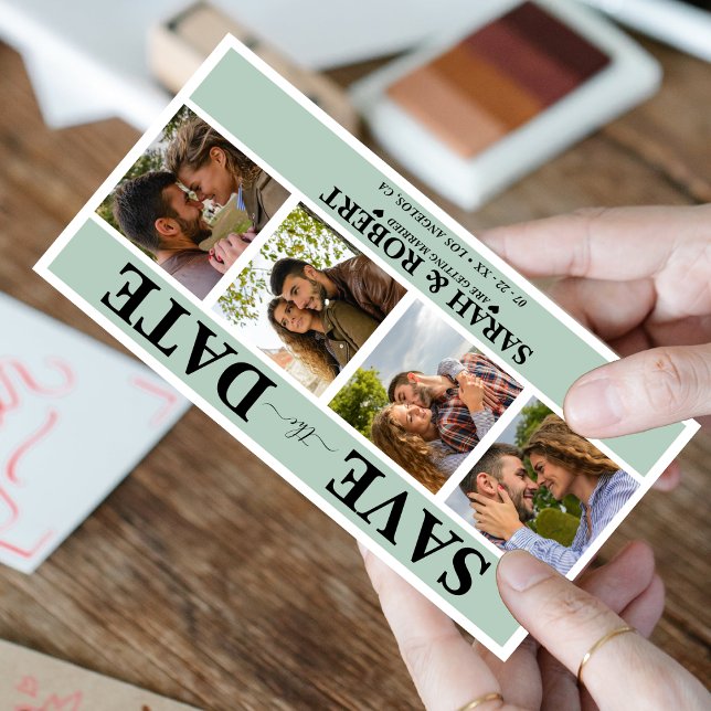 Green Photo Booth Collage Save The Date (Green Photo Booth Collage Save The Date)