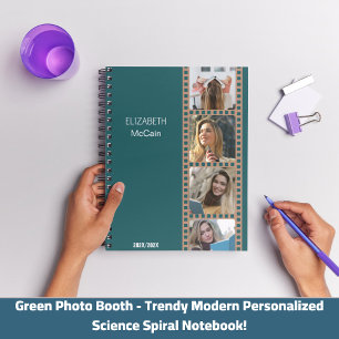 Green Photo Booth - Trendy Modern Personalised  Notebook