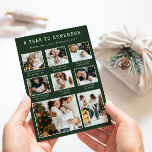 Green Photo Collage Modern Holiday Card