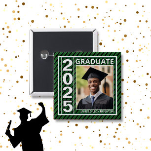 Green Photo Graduation Button
