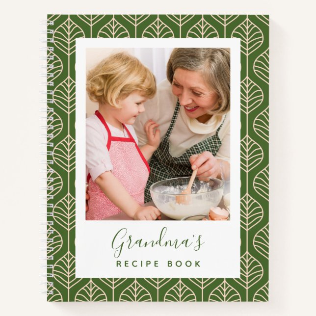 Green Photo Grandma's Recipe Book (Front)