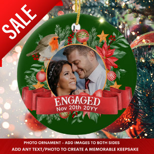 Green PHOTO Vintage Tree Decoration Personalised