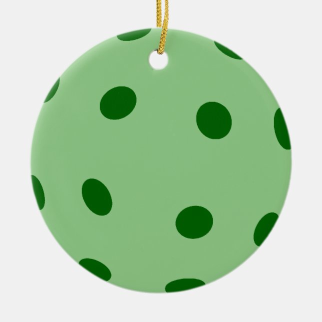 Green Pickleball Ceramic Ornament (Front)