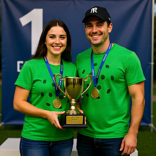 Green pickleball holes on green T-Shirt