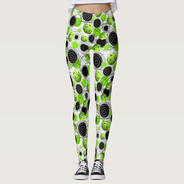 Green Pickleballs - Leggings (Front)