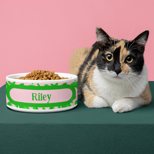 Green Pickles on Soft Pink Background Bowl
