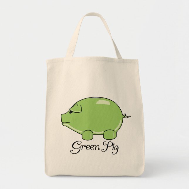 Green Pig Organic Tote Bag (Front)