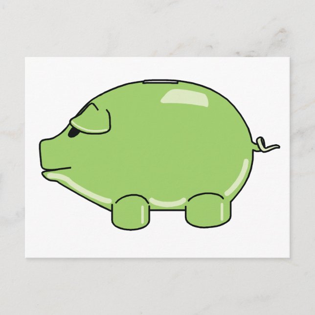 Green Pig Postcard (Front)