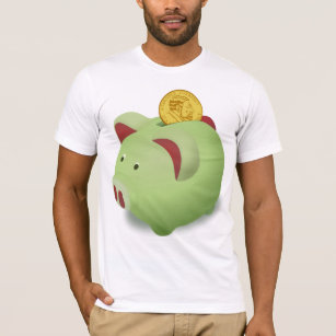 Green Piggy Bank Mens T-Shirt