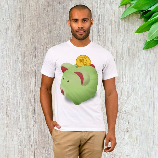 Green Piggy Bank Mens T-Shirt (Creator Uploaded)