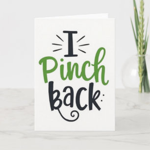 Green Pinch Back Message Card