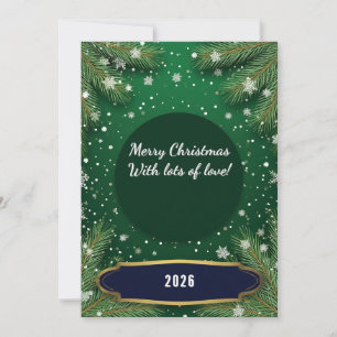 Green 🎄✨ Pine Branches Winter Elegant Festive Card
