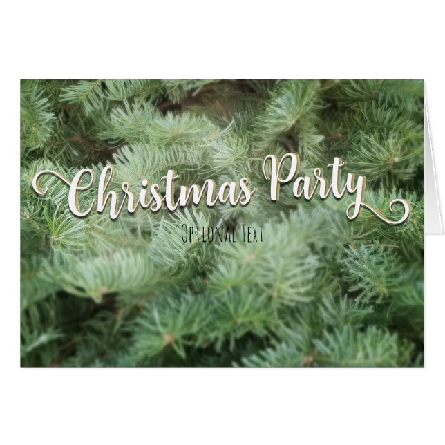 Green Pine Christmas Tree Rustic Holiday Party (Front Horizontal)