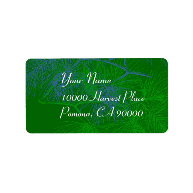 Green Pine Simple Holiday Address Labels (Front)
