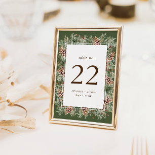 Green Pine Table Number