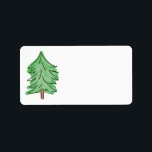 Green Pine Tree Blank Label<br><div class="desc">Blank address labels with a green pine tree illustration in watercolor.</div>