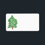 Green Pine Tree Blank Label<br><div class="desc">Blank address labels with a green pine tree illustration in watercolor.</div>