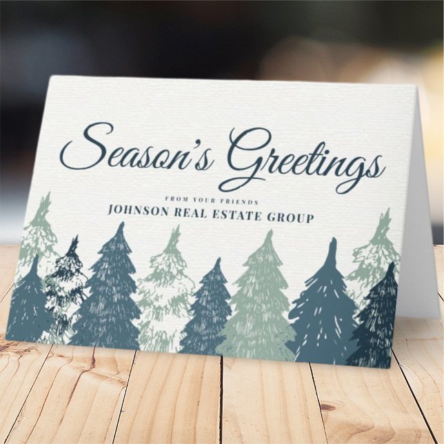 Green Pine Tree Forest | Season's Greetings Holiday Card (Creator Uploaded)