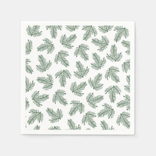Green Pine Tree Holiday Branches Napkin